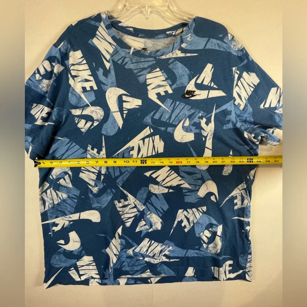 Nike The Nike Tee Blue All Over Logo Graphic T Shirt Men’s XXL Cotton